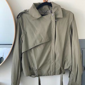 BCBG Payton Cropped Trench Jacket Size L